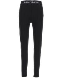 Rabanne - Logo Detailed High Waisted Leggings - Lyst