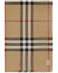 Burberry - Checked Frayed-Edge Scarf - Lyst