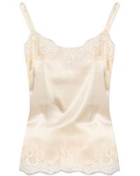Dolce & Gabbana - Lace-Trim Spaghetti Strap Cami Top - Lyst