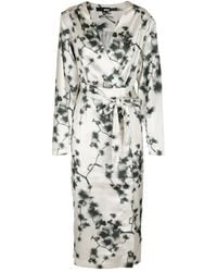 ROTATE BIRGER CHRISTENSEN - Abstract Floral-Print Midi Dress - Lyst