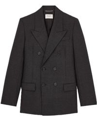 Saint Laurent - Double-Breasted Long-Sleeved Jacket - Lyst