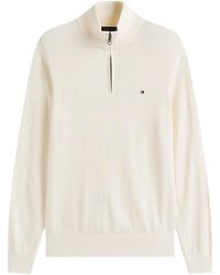 Tommy Hilfiger - Mock Neck Quarter-Zip Jumper With Cashmere - Lyst