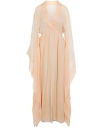 Alberta Ferretti - Draped Chiffon Long Dress - Lyst