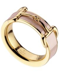 Gucci - Horsebit Ring With Enamel - Lyst