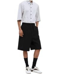 Bottega Veneta - Wool Grain De Poudre Shorts - Lyst
