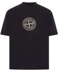 Stone Island - Compass Printed Crewneck T-Shirt - Lyst