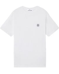 Stone Island - Slim-Fit Short-Sleeve T-Shirt With Compass Patch - Lyst