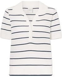 Varley - Hollow-Out Striped Short Sleeve Knit Sweater - Lyst