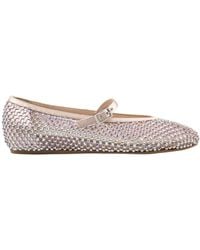 Le Silla - Crystal-Embellished Buckle-Fastening Ballet Flats - Lyst