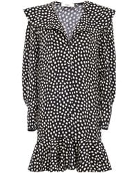 Chloé - Chloé Dotted Long-Sleeve Mini Dress - Lyst