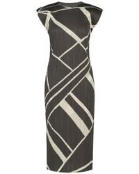 Pleats Please Issey Miyake - Fold Line Pleated Midi Dress - Lyst