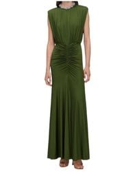 Self-Portrait - Gathered Jersey Maxi Dress - Lyst