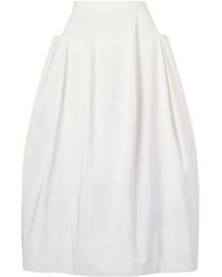 Tibi - Nylon Lantern Pleated Midi Skirt - Lyst