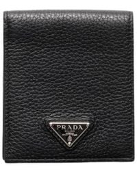 Prada - Logo Plaque Bifold Wallet - Lyst