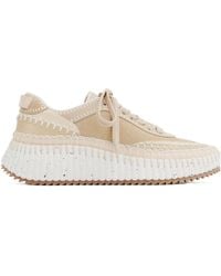 Chloé - Chloé Nama Lace-Up Sneakers - Lyst