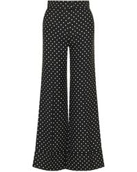 Valentino - Polka Dot Printed Wide Leg Pants - Lyst