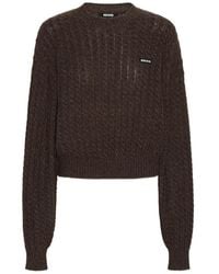 ROTATE BIRGER CHRISTENSEN - Cable-Knit Logo-Patch Sweater - Lyst