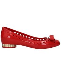 Ferragamo - Butterfly Hollowed-Out Detail Ballet Shoes - Lyst