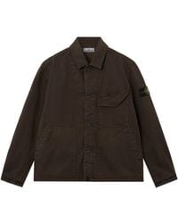 Stone Island - Logo-Patch Button-Up Jacket - Lyst