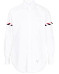 Thom Browne - Stripe Detailed Long-Sleeved Shirt - Lyst