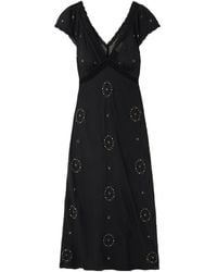 RIXO London - Iggy Lace-Trimmed Embroidered Voile Midi Dress - Lyst