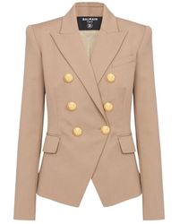 Balmain - Wool Double-Breasted Blazer - Lyst