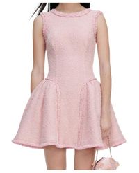 Self-Portrait - Textured Sleeveless Mini Dress - Lyst