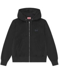 KENZO - Signature' Embroidered Zip-Up Hoodie - Lyst
