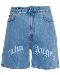 Palm Angels - Logo Denim Shorts - Lyst
