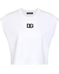 Dolce & Gabbana - Logo-Print Sleeveless T-Shirt - Lyst