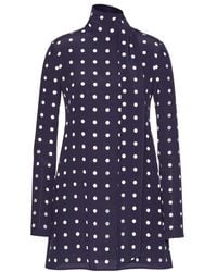 Valentino - Crepe De Chine Pois Short Dress - Lyst