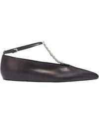 Jil Sander - Embellished Ankle Strapped Ballerina Shoes - Lyst