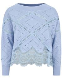 Ermanno Scervino - Lace Boat Neck Knit Sweater - Lyst