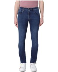 Pt Pantaloni - Pt Torino Logo Patch Slim-Fit Jeans - Lyst