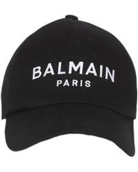 Balmain - Cotton Cap With Logo - Lyst