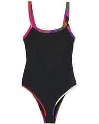 PUCCI - Pucci Printed Trim Swimsuit - Lyst