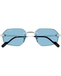 Cartier - Rimless Geometric-Frame Sunglasses - Lyst