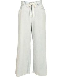 MM6 by Maison Margiela - Drawstring Wide Leg Jeans - Lyst