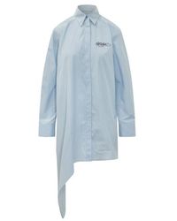 Off-White c/o Virgil Abloh - Striped Asymmetric Shirt Dress - Lyst