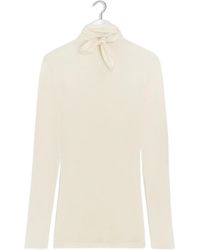 Lemaire - Tied-Neck T-Shirt - Lyst
