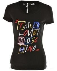 Moschino - Letter Printed Stretch T-Shirt - Lyst