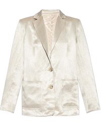 Helmut Lang - Notched-Lapels Satin-Finish Blazer - Lyst