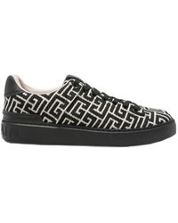 Balmain - Geometric-Pattern Sneakers - Lyst