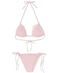 Ermanno Scervino - Light Bikini With Triangle And Chantilly Lace - Lyst