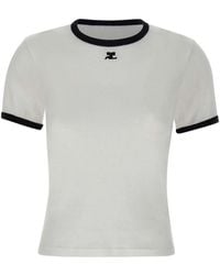 Courreges - Courrèges Contrast Cotton T-Shirt - Lyst