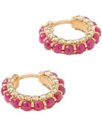 Ileana Makri - 18-Karat Rose Hoop Earrings - Lyst
