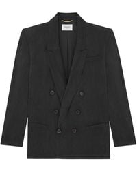 Saint Laurent - Double-Breasted Long-Sleeved Jacket - Lyst