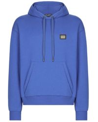 Dolce & Gabbana - Logo Plaque Drawstring Hoodie - Lyst