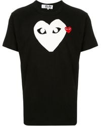 COMME DES GARÇONS PLAY - Comme Des Garçons Play Logo Detailed Crewneck T-Shirt - Lyst
