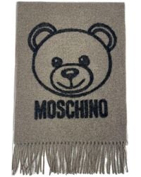 Moschino - Logo-Print Wool Scarf - Lyst
